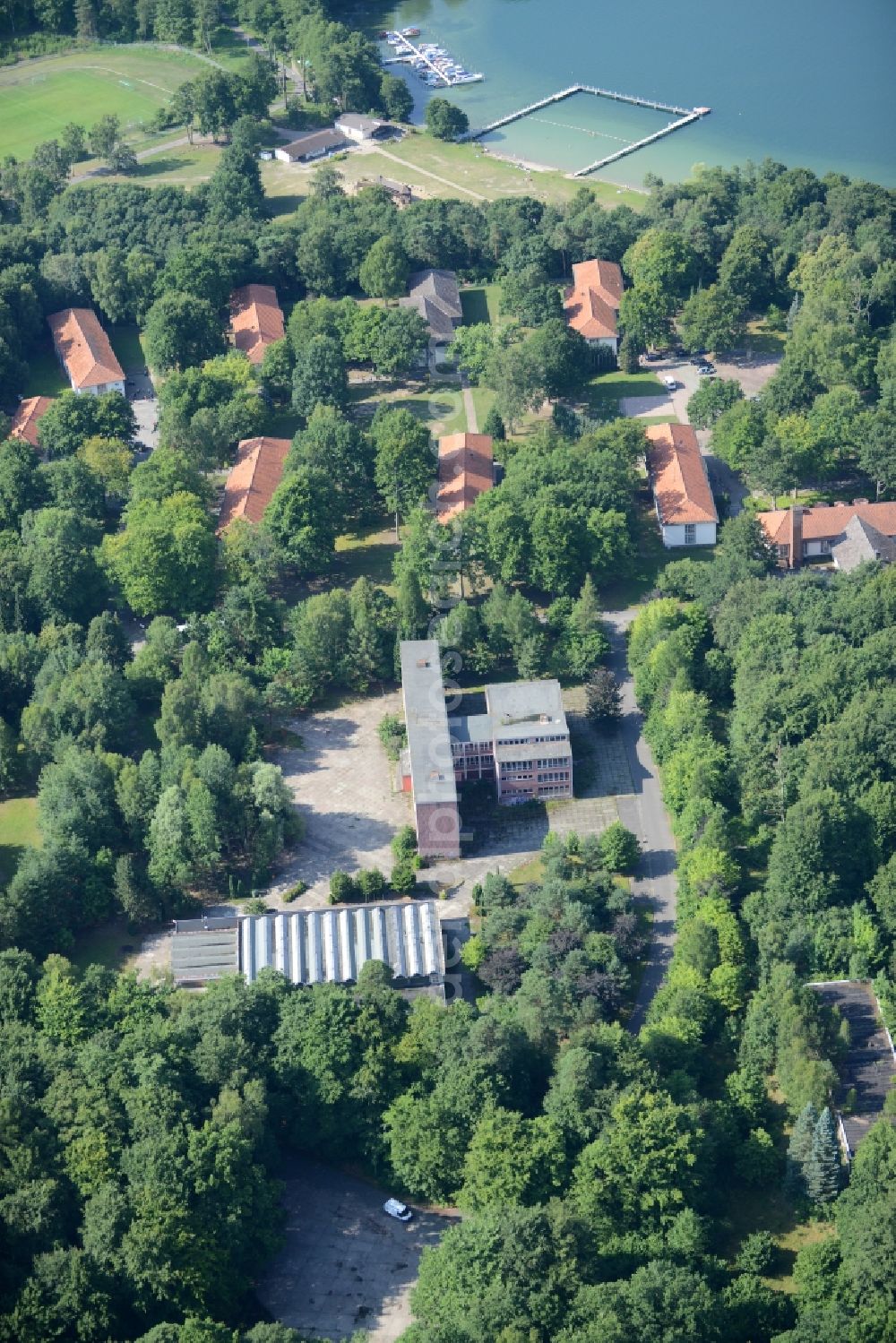 Aerial image Joachimsthal - Leisure Centre - Amusement Park Europaeische Jugenderholungs- und Begegnungsstaette Werbellinsee in Joachimsthal in the state Brandenburg