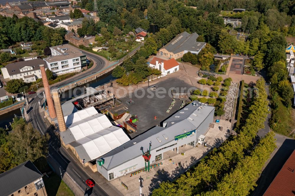 Aerial image Finow - Leisure Centre - Amusement Park Familiengarten on the site of former VEB Walzwerk Finow Altwerk in Finow in the state Brandenburg