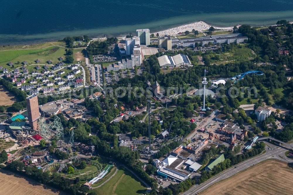 Aerial photograph Sierksdorf - Leisure center - amusement park HANSA-PARK Freizeit- und Familienpark GmbH & Co. KG in Sierksdorf in the state Schleswig-Holstein, Germany