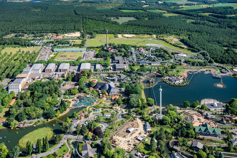 Soltau from the bird's eye view: Leisure Centre - Amusement Park Heidepark Resort Soltau in Soltau in the state Lower Saxony, Germany