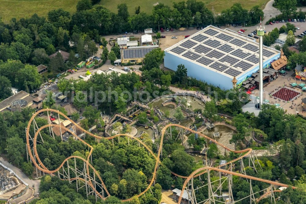 Aerial photograph Haßloch - Leisure Centre - Amusement Park Holiday Park in Hassloch in the state Rhineland-Palatinate, Germany