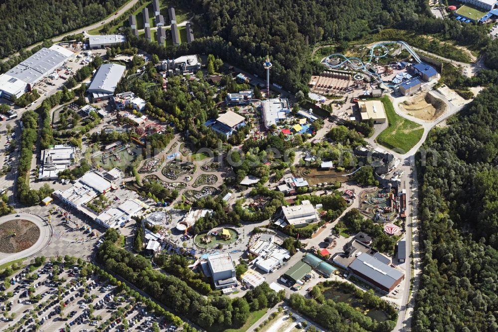 Aerial image Günzburg - Leisure Centre - Amusement Park Legoland in Guenzburg in the state Bavaria, Germany