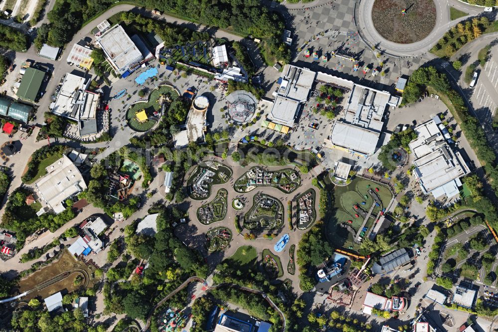 Günzburg from the bird's eye view: Leisure Centre - Amusement Park Legoland in Guenzburg in the state Bavaria, Germany