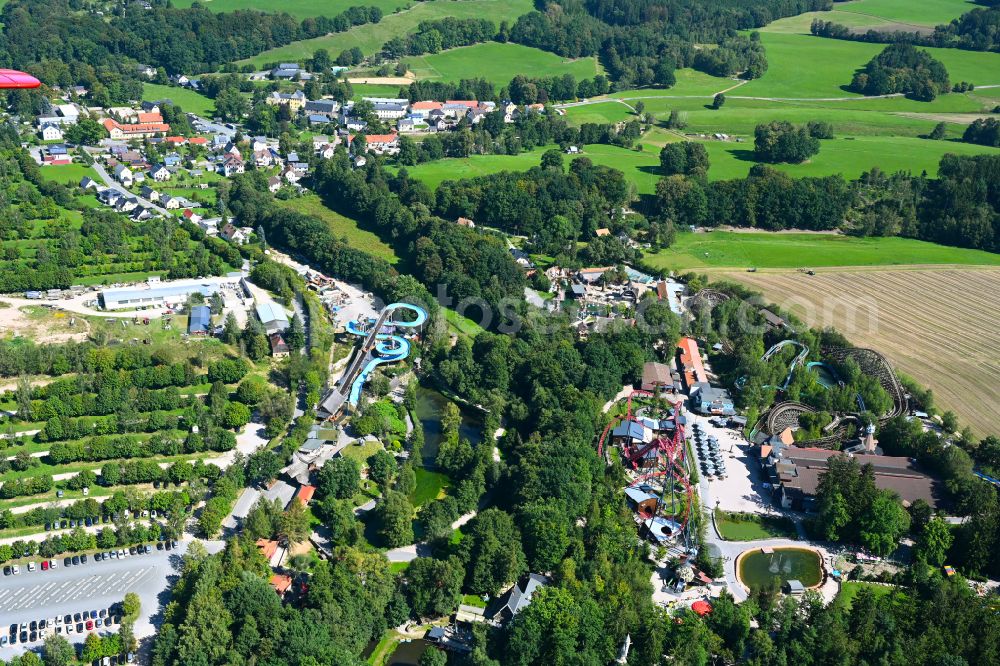 Lengenfeld from above - Leisure Centre - Amusement Park on street Rodewischer Strasse in the district Plohn in Lengenfeld in the state Saxony, Germany