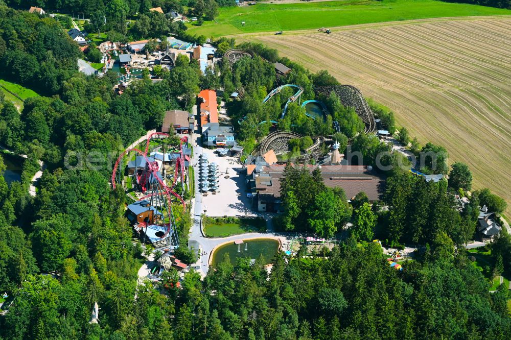 Lengenfeld from the bird's eye view: Leisure Centre - Amusement Park on street Rodewischer Strasse in the district Plohn in Lengenfeld in the state Saxony, Germany