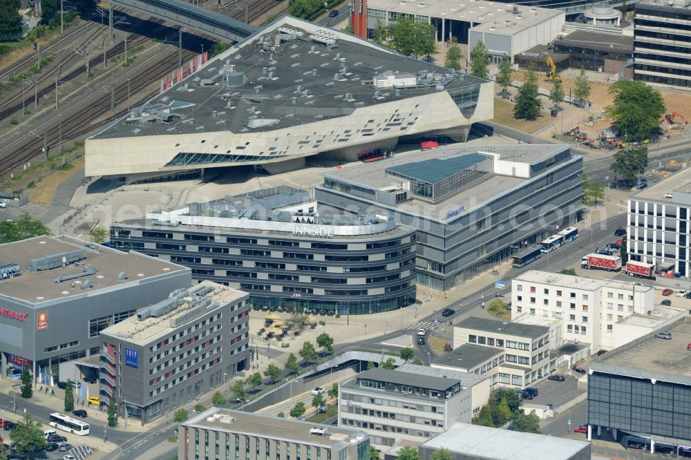 Aerial photograph Wolfsburg - Leisure Centre - Amusement Park pheno designed by architect Zaha Hadid in Wolfsburg in the state Lower Saxony