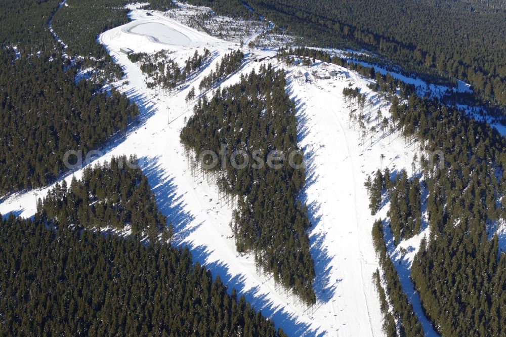Aerial image Braunlage - Sport- and Leisure Centre of ski- and toboggan run Wurmberg in the district Hohegeiss in Braunlage in the state Lower Saxony