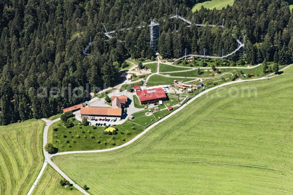 Scheidegg from above - Leisure Centre - Amusement Park Skywalk Allgaeu Naturerlebnispark in Scheidegg in the state Bavaria, Germany