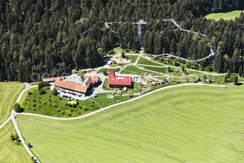 Aerial photograph Scheidegg - Leisure Centre - Amusement Park Skywalk Allgaeu Naturerlebnispark in Scheidegg in the state Bavaria, Germany