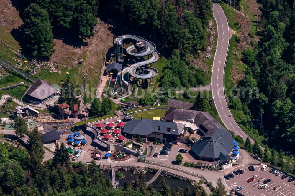 Aerial image Oberried - Sport- and Leisure Centre of toboggan run steinwasen Park in Oberried in the state Baden-Wurttemberg, Germany