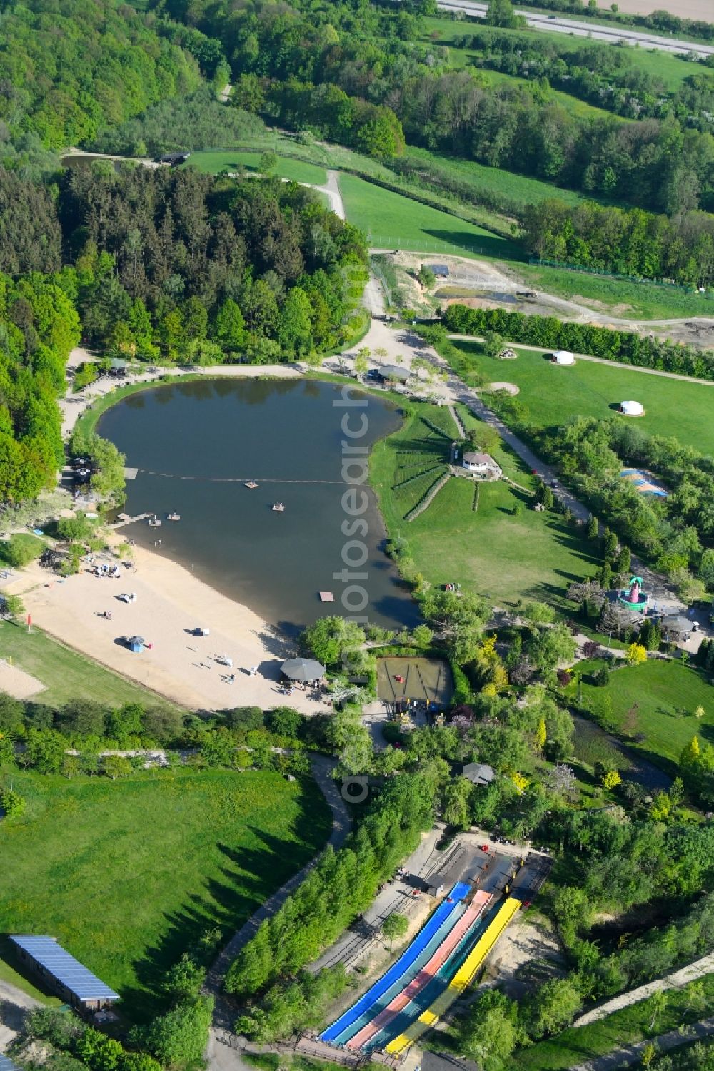 Aerial photograph Lichtenau - Leisure Centre - Amusement Park Sonnenlandpark Lichtenau on Sachsenstrasse in the district Ottendorf in Lichtenau in the state Saxony, Germany