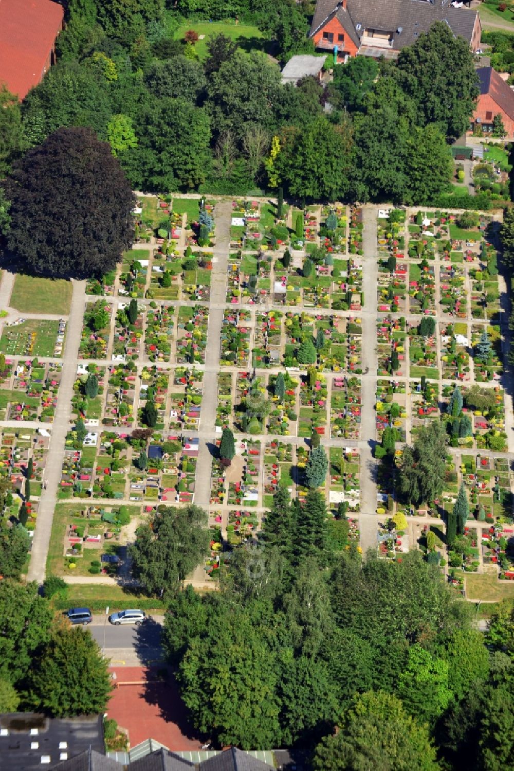 Aerial image Hambergen - Cemetery in Hambergen in Lower Saxony