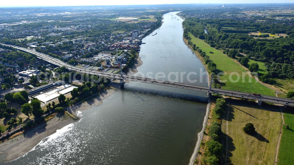 Aerial photograph Bonn - Friedrich-Ebert-Bruecke over the rhine river in Bonn in the state North Rhine-Westphalia, Germany