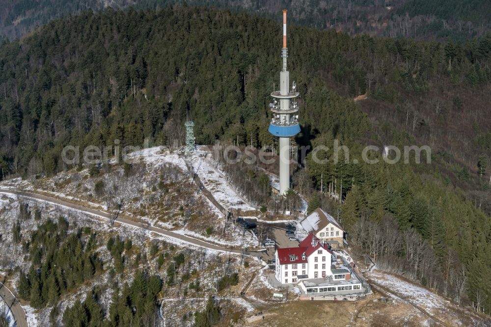 Aerial photograph Schallsingen - Funkturm and transmission system as basic network transmitter Sender Blauen in Schallsingen in the state Baden-Wurttemberg, Germany