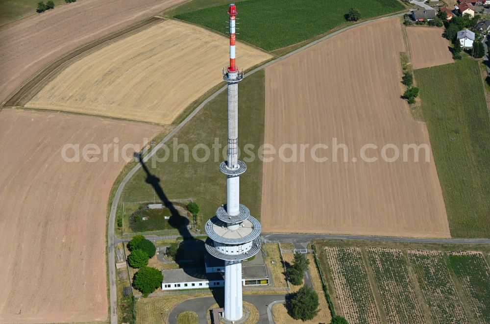 Aerial image Mudau - Funkturm and transmission system as basic network transmitter Sender Reisenbach on street Hardtstrasse in Mudau in the state Baden-Wuerttemberg, Germany