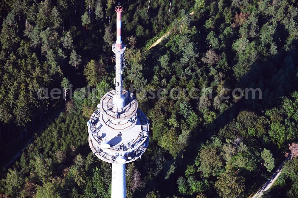 Aerial photograph Heretsried - Funkturm and transmission system as basic network transmitter Sender Welden in Heretsried in the state Bavaria, Germany