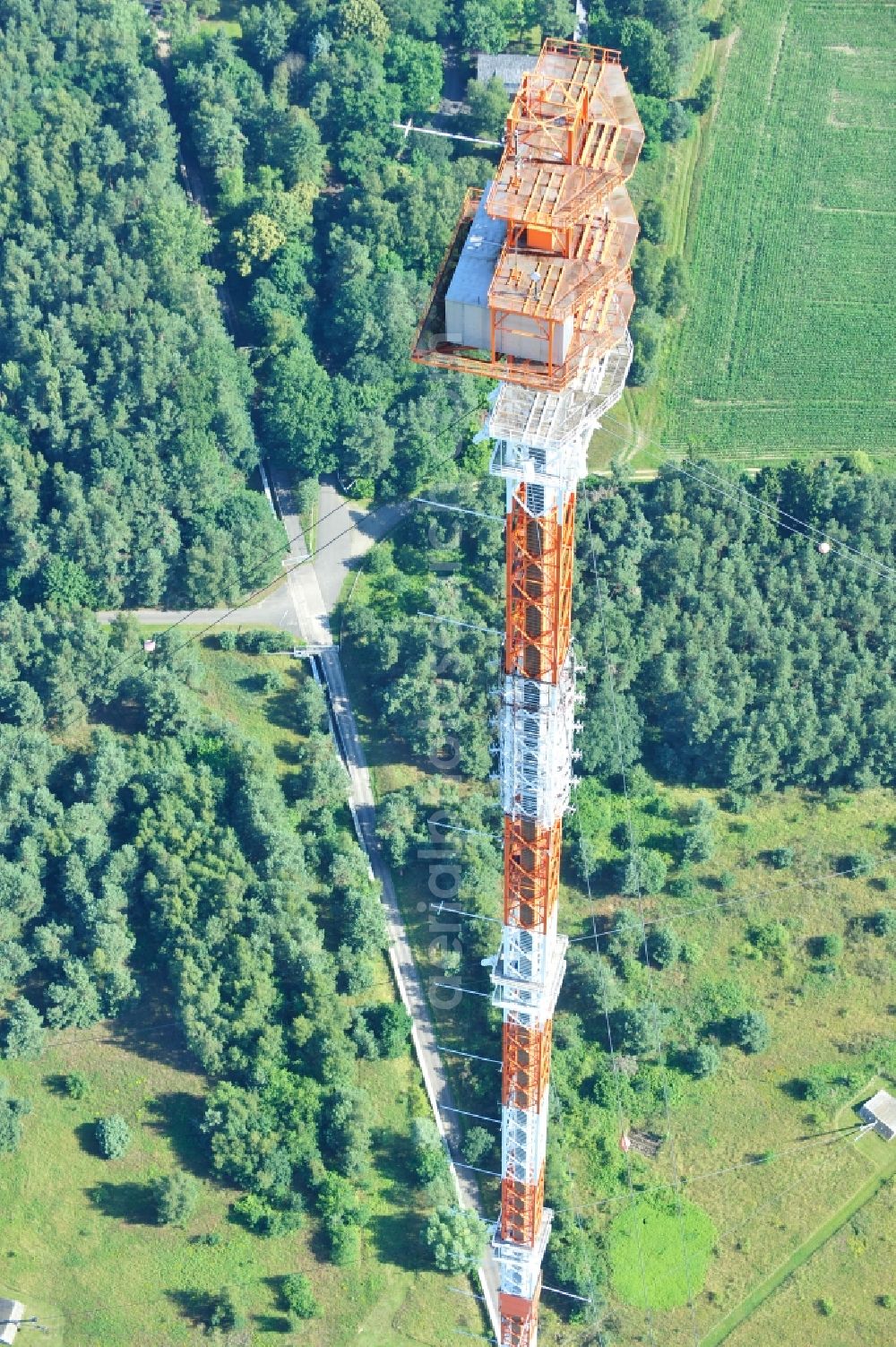 Dannenberg from above - The radio tower at Höhbeck Dannenberg in Lower Saxony