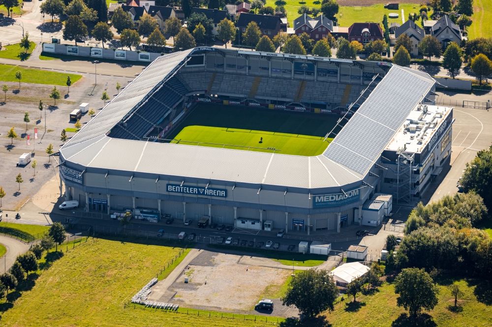 Aerial image Paderborn - Football Stadium Benteler Arena in Paderborn in North Rhine-Westphalia