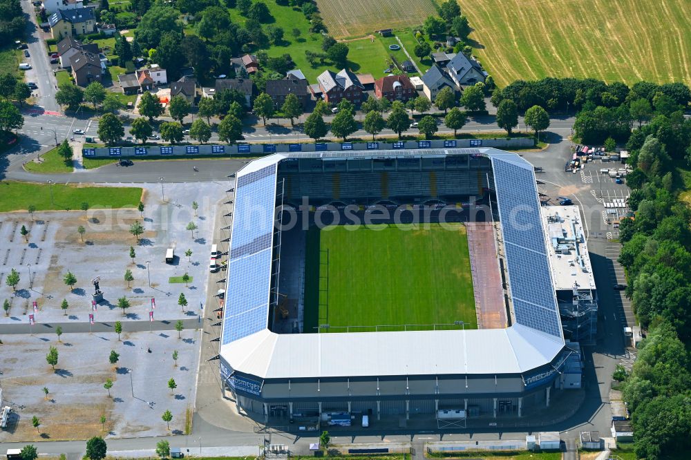 Aerial photograph Paderborn - Football stadium Benteler-Arena on Wilfried-Finke-Allee in Paderborn in the state North Rhine-Westphalia, Germany