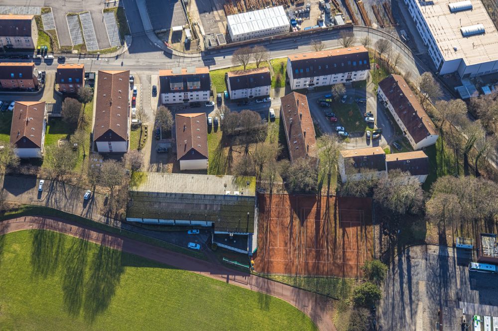 Aerial photograph Witten - Sports grounds and football pitch on Jahnstrasse in Witten in the state of North Rhine-Westphalia, Germany
