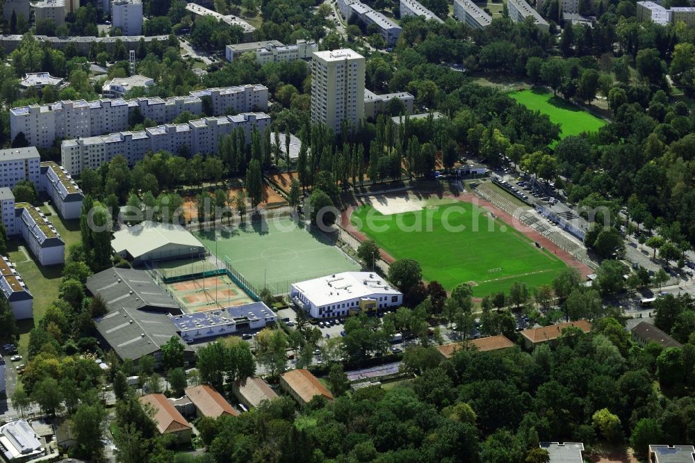 Aerial photograph Berlin - Football stadium Preussenstadion in the district Bezirk Lankwitz in Berlin, Germany