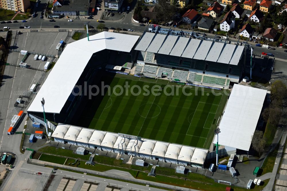 Aerial image Fürth - Football stadium Sportpark Ronhof in the district Poppenreuth in Fuerth in the state Bavaria, Germany