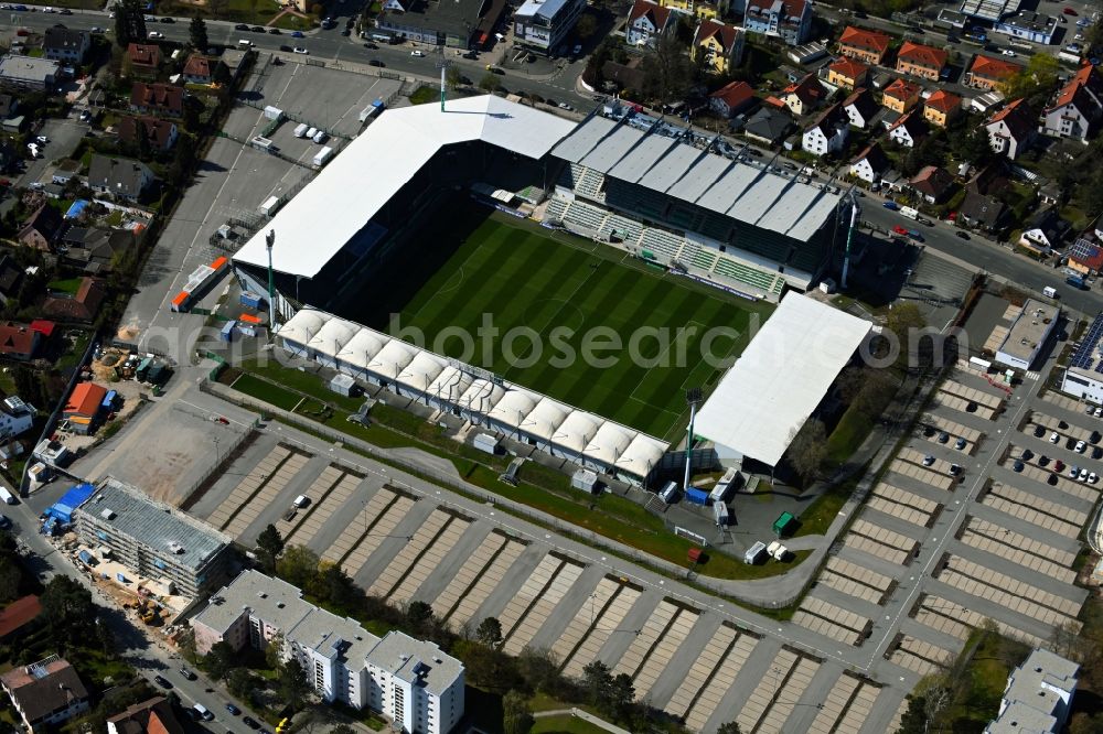 Aerial photograph Fürth - Football stadium Sportpark Ronhof in the district Poppenreuth in Fuerth in the state Bavaria, Germany
