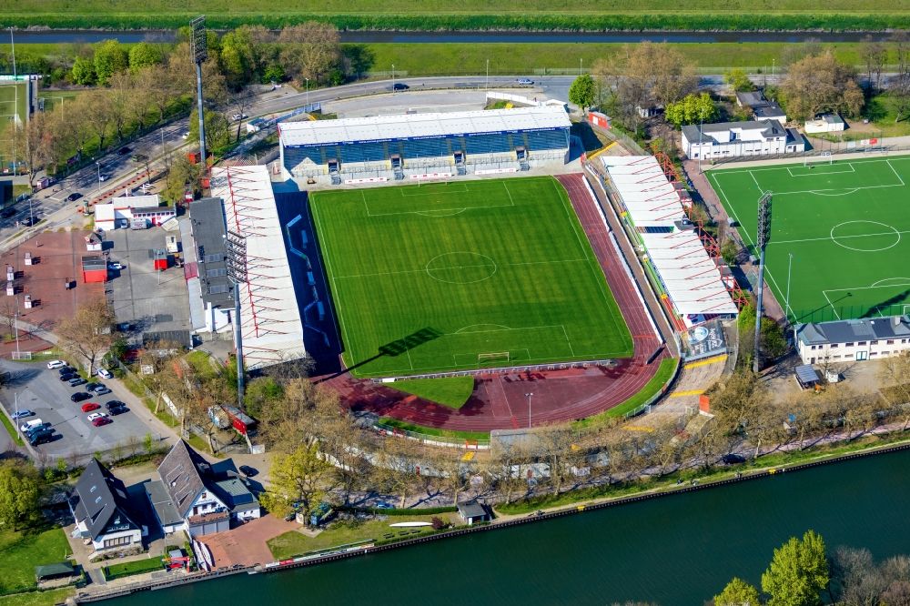Aerial image Oberhausen - Football stadium Stadion Niederrhein in Oberhausen in the state of North Rhine-Westphalia, Germany