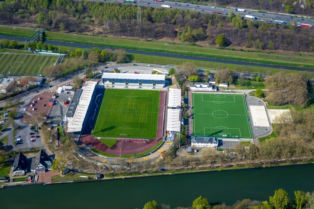 Aerial photograph Oberhausen - Football stadium Stadion Niederrhein in Oberhausen in the state of North Rhine-Westphalia, Germany