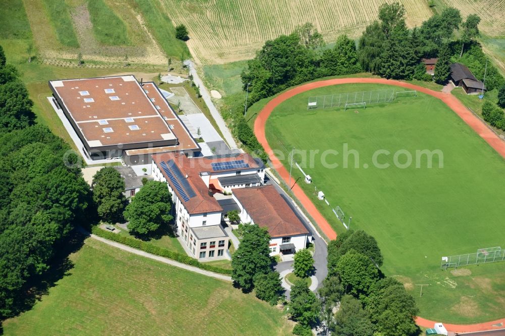 Aerial image Passau - Football stadium of the football club DJK Eintracht Passau in the district Hals in Passau in the state Bavaria, Germany