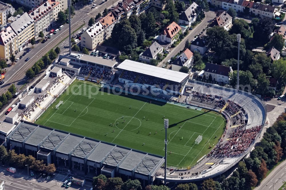 Aerial photograph München - Football stadium of the club TSV 1860 on Gruenwalder Strasse in the district Untergiesing-Harlaching in Munich in the state Bavaria