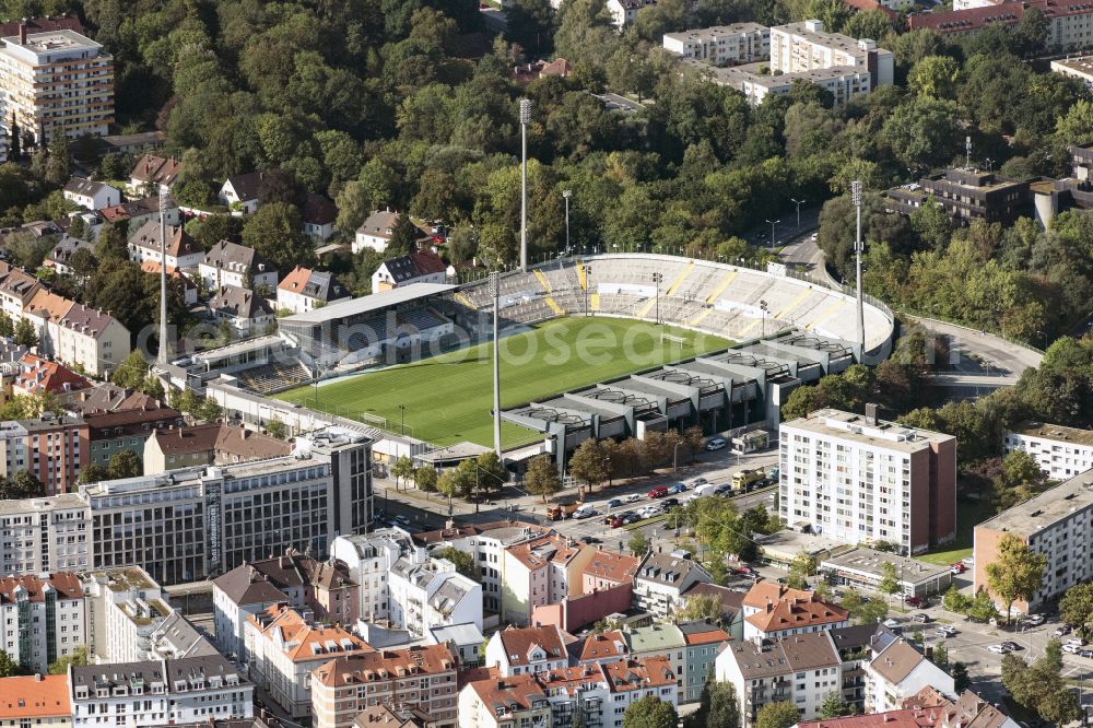 Aerial photograph München - Football stadium of the club TSV 1860 on Gruenwalder Strasse in the district Untergiesing-Harlaching in Munich in the state Bavaria