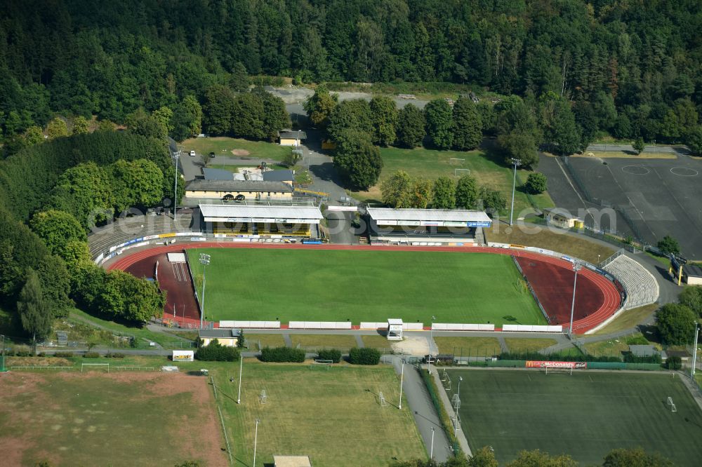 Aerial image Plauen - Football stadium of the football club VFC Plauen in Plauen in the state Saxony, Germany