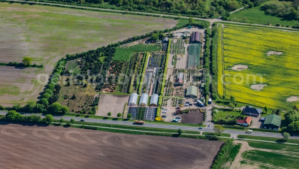 Aerial photograph Wees - Garden center - center for gardening supplies in Wees in the state Schleswig-Holstein, Germany