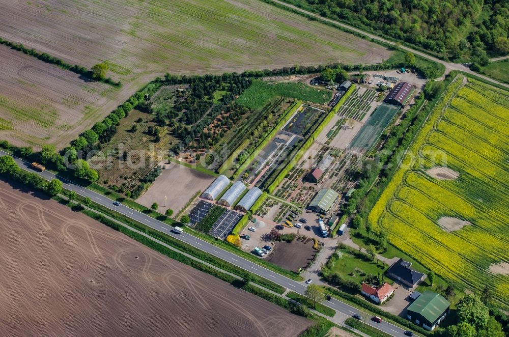 Wees from above - Garden center - center for gardening supplies in Wees in the state Schleswig-Holstein, Germany