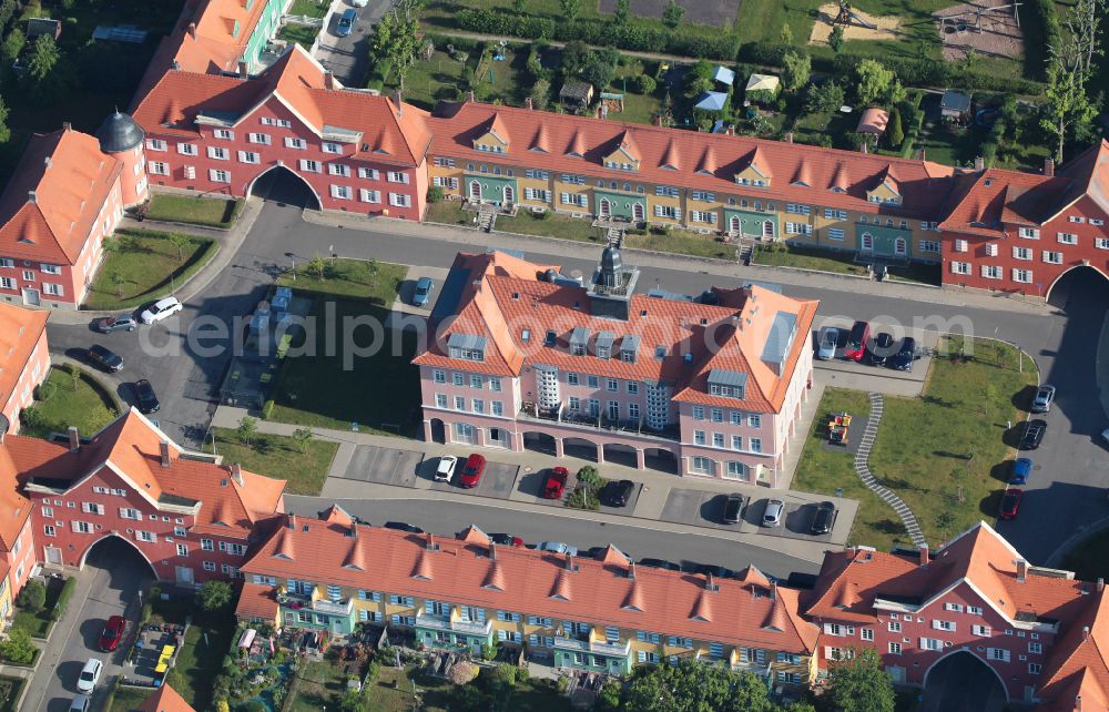 Aerial image Gotha - Residential area of the garden city settlement Am narrow rain in Gotha in the state Thuringia, Germany
