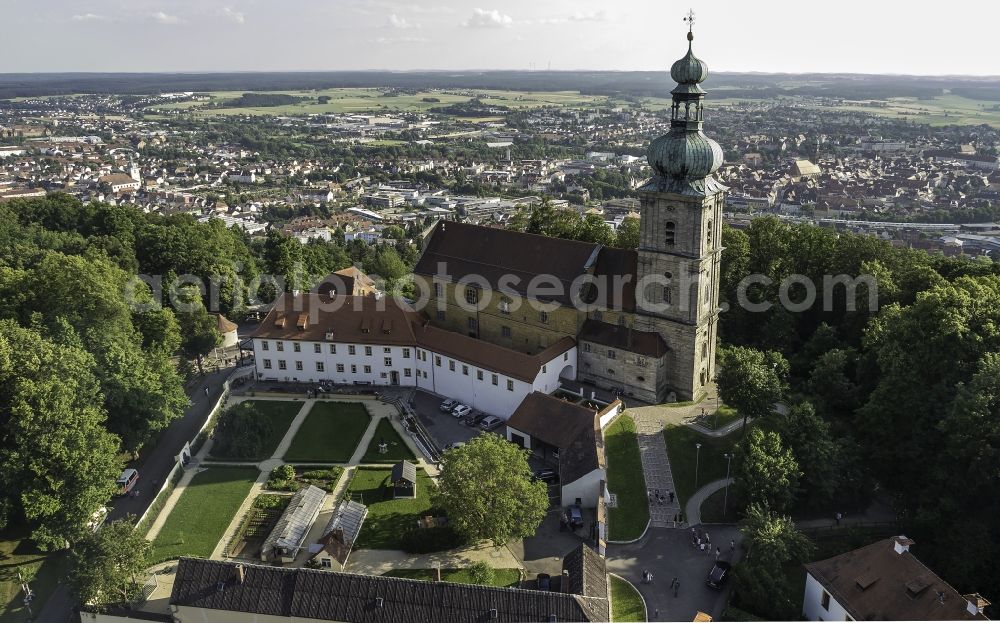 Aerial photograph Amberg - Complex of buildings of the monastery und der Wallfahrtskirche Maria Hilf in the district Speckmannshof in Amberg in the state Bavaria