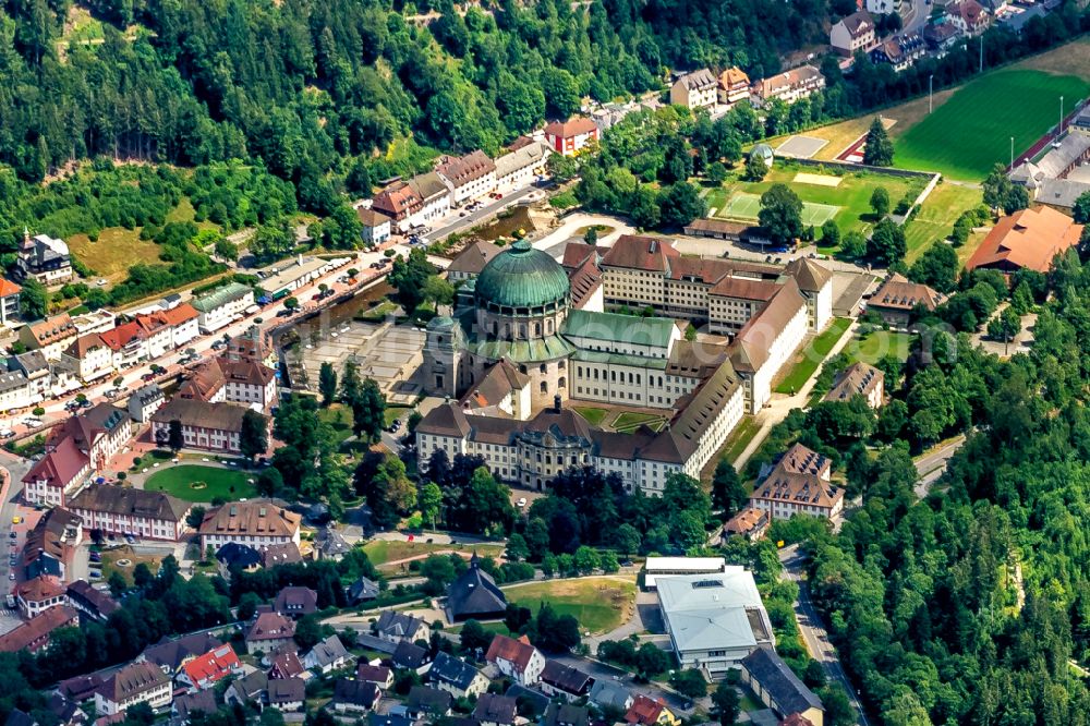 Aerial photograph Sankt Blasien - Complex of buildings of the monastery Kolleg in Sankt Blasien in the Black Forest in the state Baden-Wuerttemberg, Germany