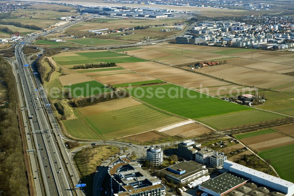 Aerial image Leinfelden-Echterdingen - Publishing house complex of the press and media house bit-Verlag on Fasanenweg in Leinfelden-Echterdingen in the state Baden-Wuerttemberg, Germany
