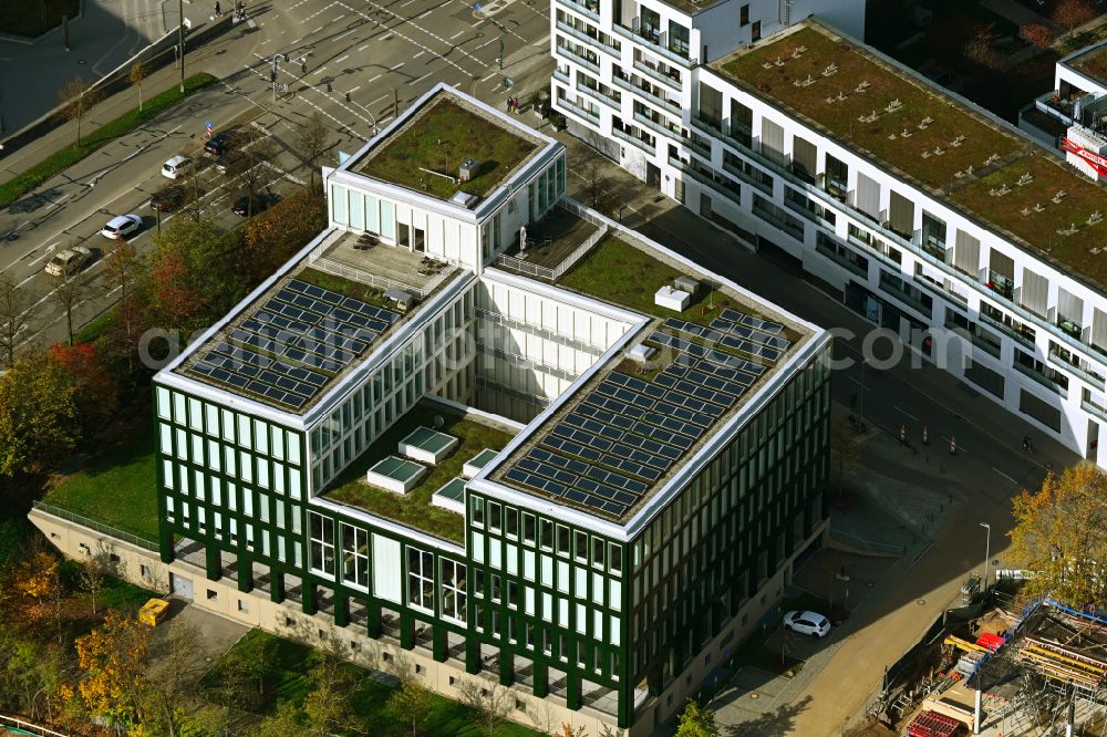 Regensburg from the bird's eye view: Publishing house complex of the press and media house Mittelbayerische Zeitung on street Kumpfmuehler Strasse in Regensburg in the state Bavaria, Germany