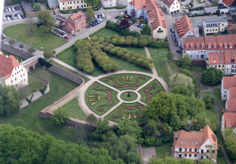 Aerial image Delitzsch - Building complex in the park of the castle in Delitzsch in the state Saxony