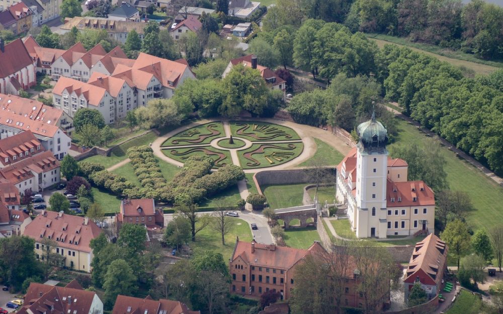 Aerial photograph Delitzsch - Building complex in the park of the castle in Delitzsch in the state Saxony