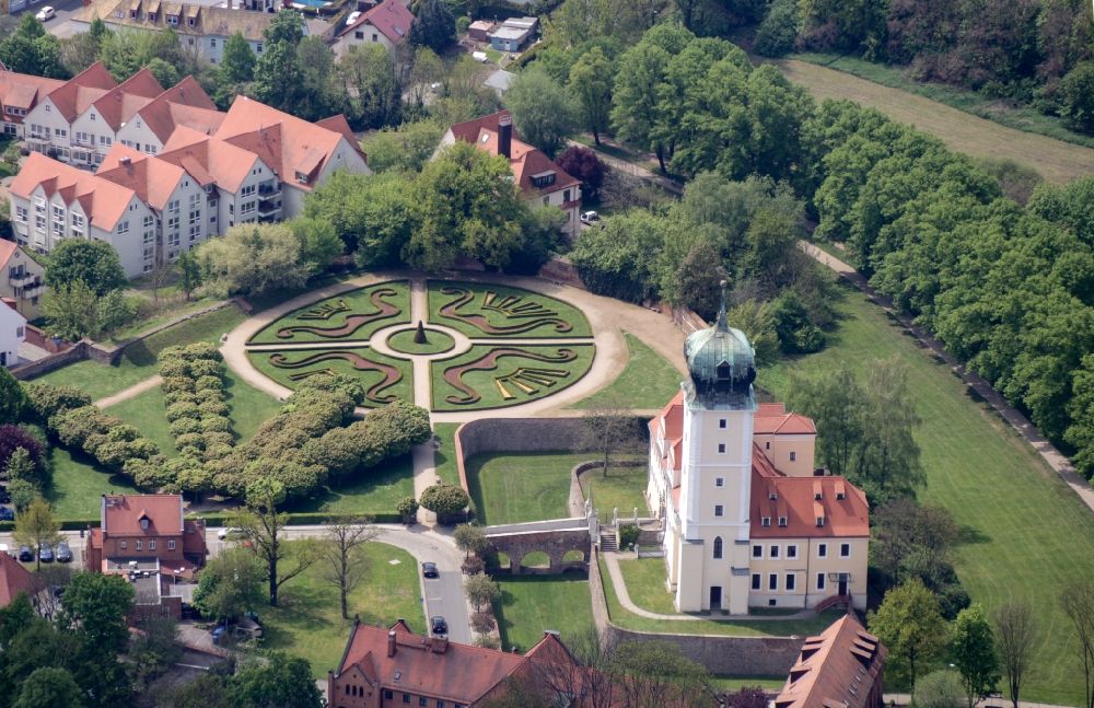 Delitzsch from above - Building complex in the park of the castle in Delitzsch in the state Saxony
