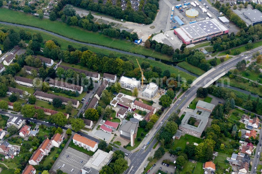 Aerial image Göttingen - Recovery and defusing work at the bomb site in the district Weststadt in Goettingen in the state Lower Saxony, Germany