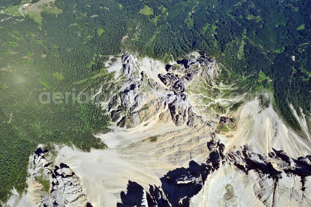 Aerial photograph Deutschnofen - View of the massif Latemar near Deutschnofen in Bozen in South Tyrol in Italy