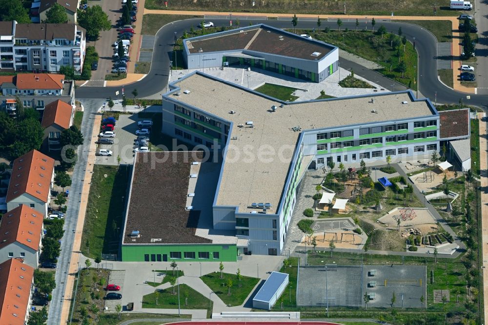 Aerial image Hönow - Building city destrict center between of Schulstrasse and of Marderstrasse in Hoenow in the state Brandenburg, Germany