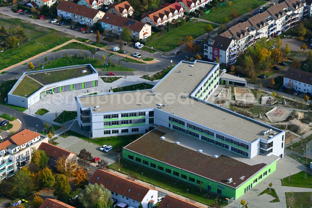 Hönow from above - Building city destrict center between of Schulstrasse and of Marderstrasse in Hoenow in the state Brandenburg, Germany