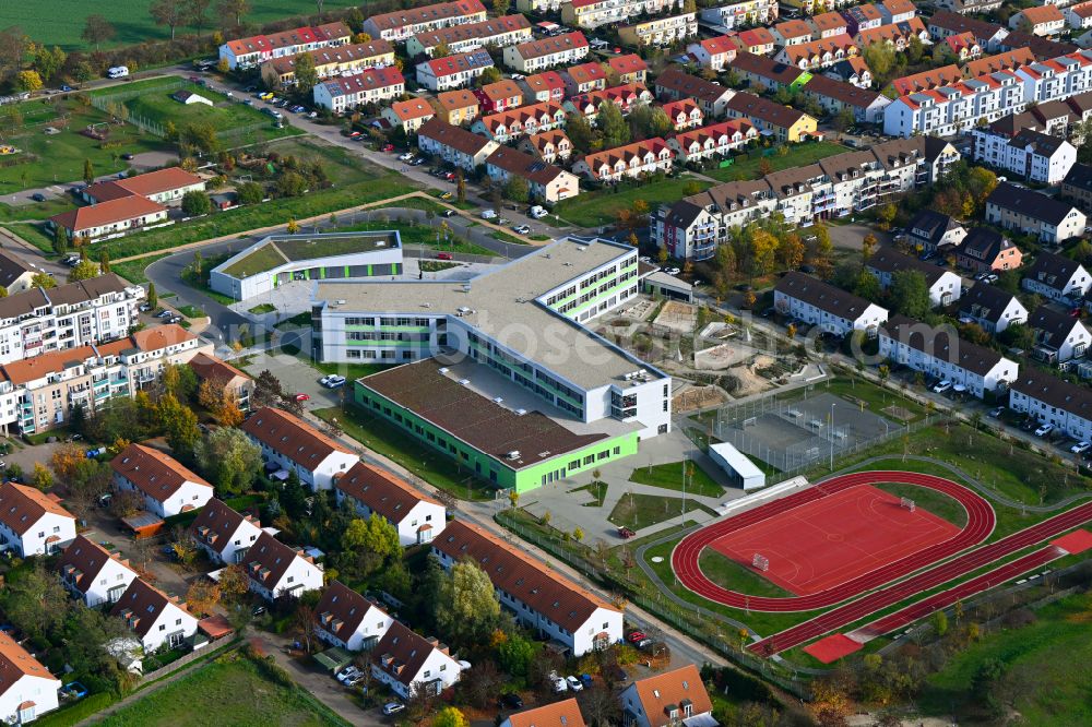 Hönow from the bird's eye view: Building city destrict center between of Schulstrasse and of Marderstrasse in Hoenow in the state Brandenburg, Germany