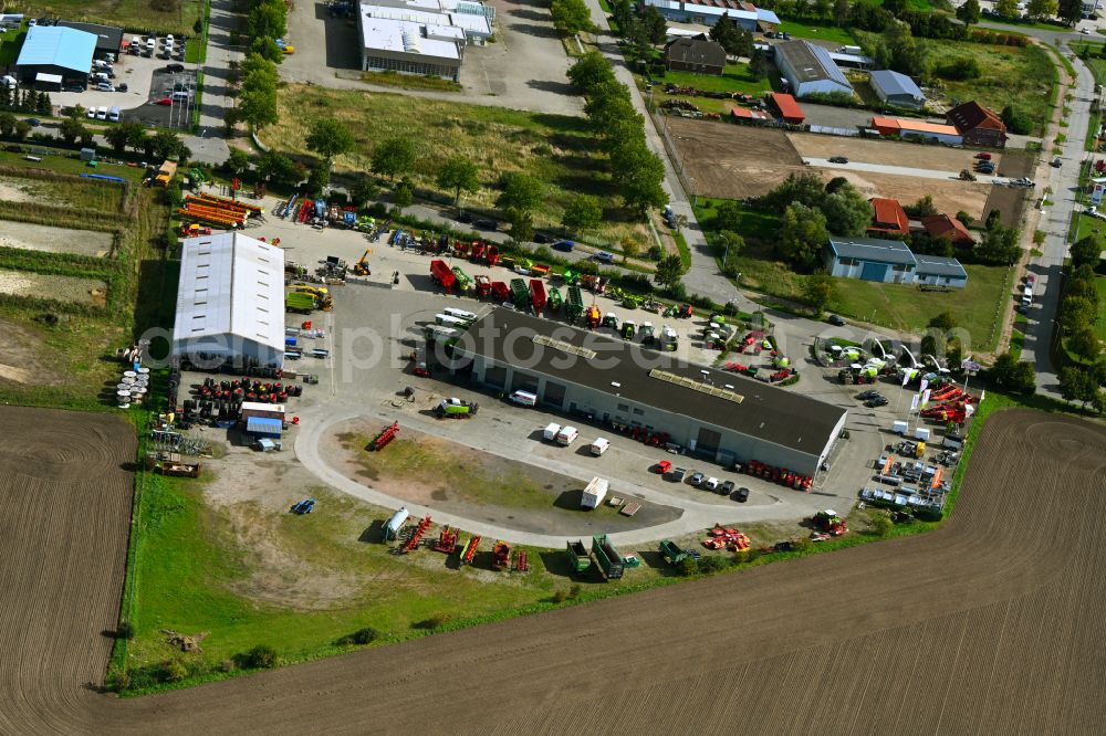 Aerial image Demmin - Vehicle trade building of specialist dealer in Demmin in the state Mecklenburg - Western Pomerania, Germany