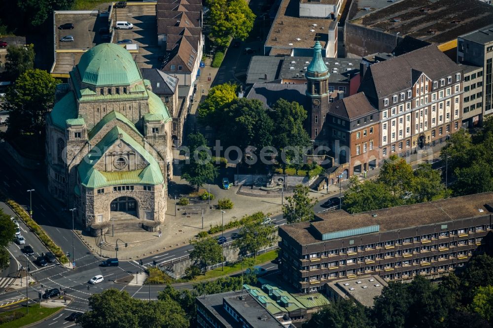 Essen from the bird's eye view: Building the Old Synagogue of the Jewish community at the Steeler stree in the district Ostviertel in Essen at Ruhrgebiet in North Rhine-Westphalia